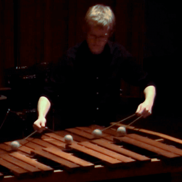 Eric Lennartson playing a marimba