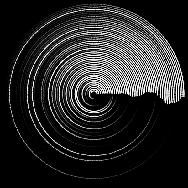 concentric white dots tracing the path of circle